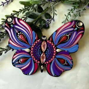 MARIPOSA MANDALA ROSA Y MORADO