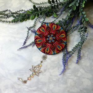 MANDALA MÓVIL ROJO Y AZUL